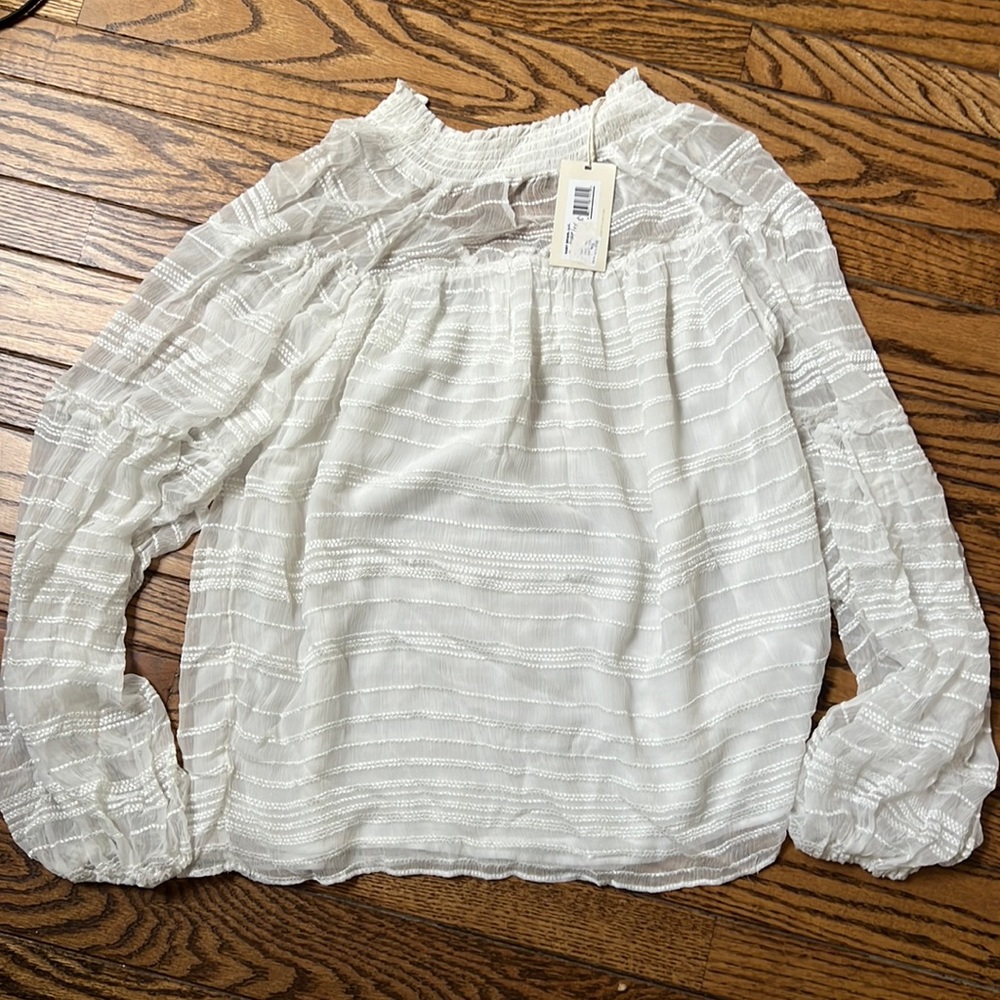BNWT XS Ramy Brook high collar white blouse